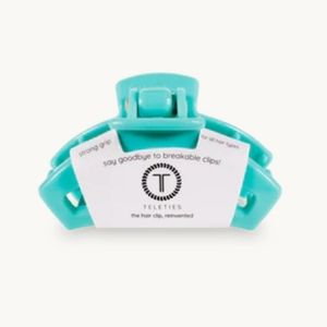 Teleties Open Atlantis Tiny Hair Clip| TURQUOISE| Healthy Hair•Small Clip- NEW